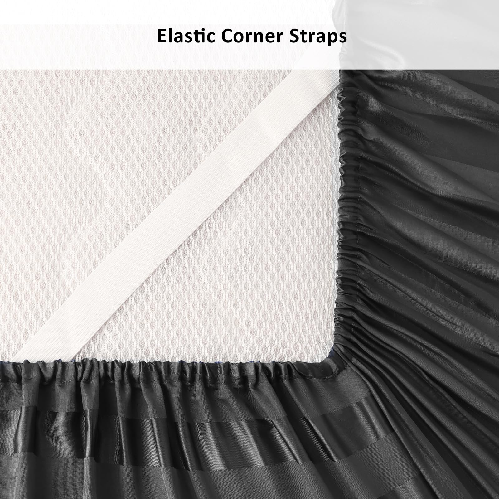 Lirex Satin Fitted Sheet, Silky & Soft Polyester Satin Weave Bed Sheets, 36 cm Deep Pocket with Elastic Corner Straps, King - Image 4