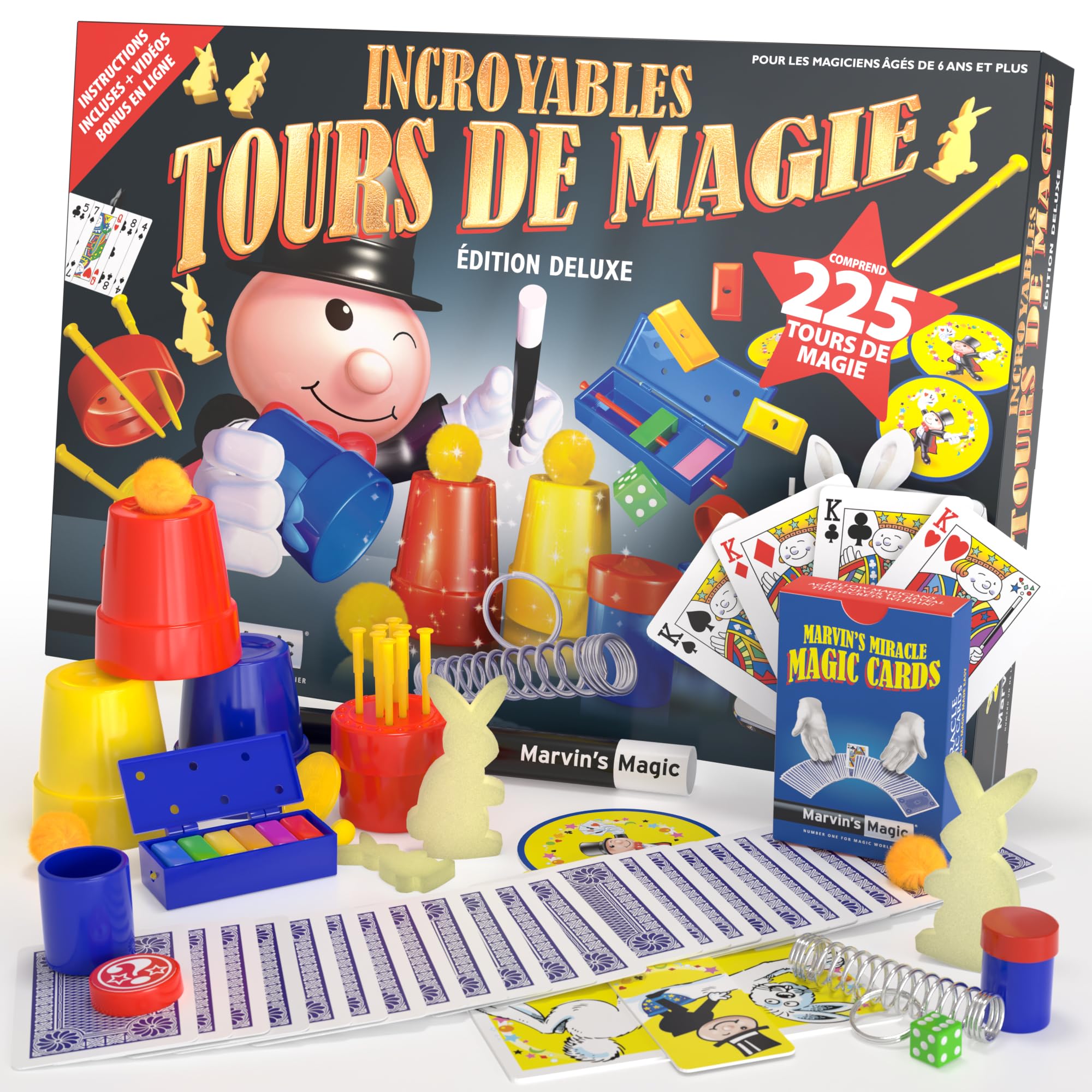 Marvin's Magic - Boîte de 225 Tours de Magie Incroyables - Gamme Magic Made Easy - Convient aux Enfants de 6 Ans et Plus