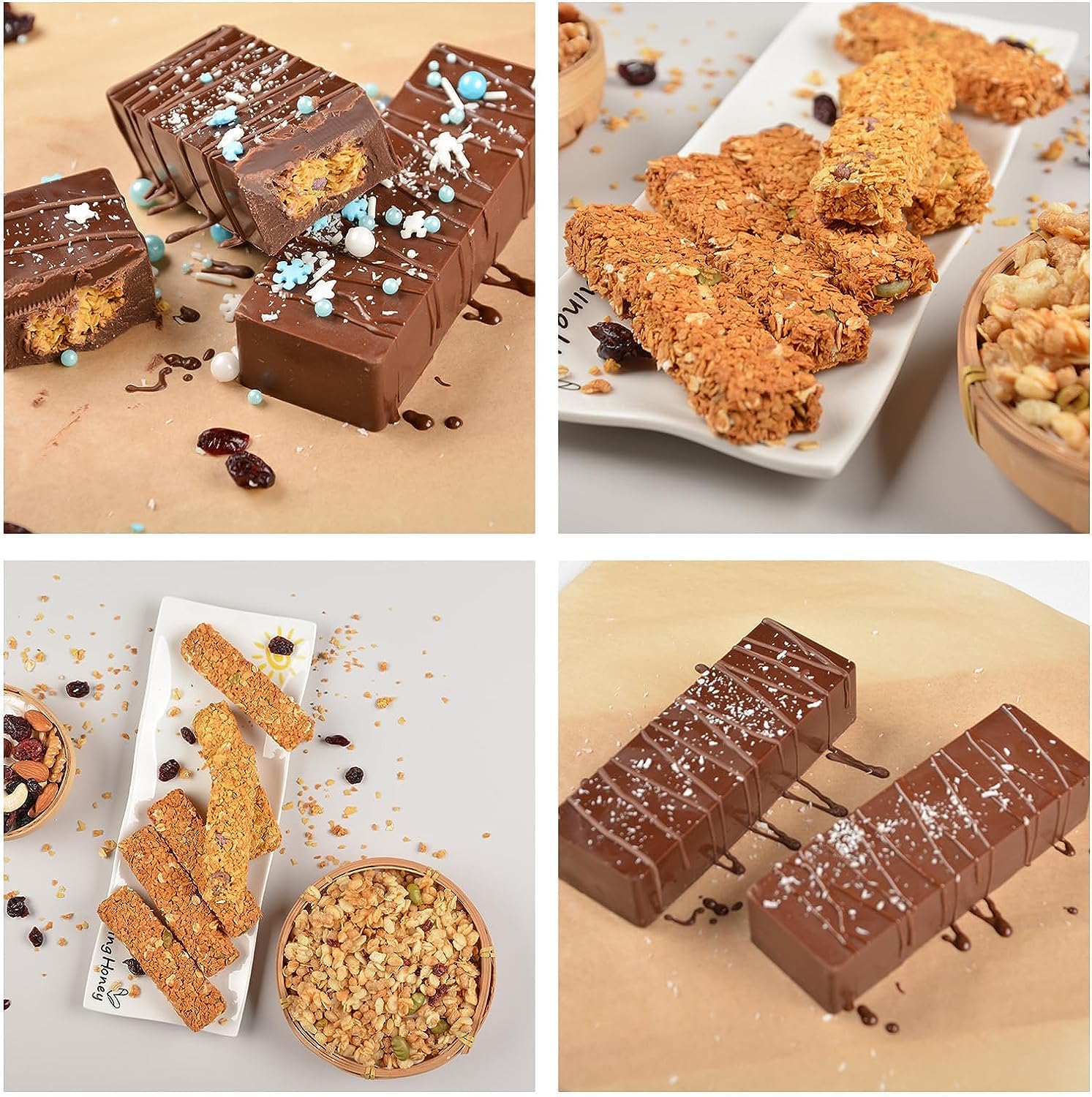 Undy 8 Cavity Mold Large Rectangle Granola Bar Silicone Protein Bar Molds Energy Bar Maker for Chocolate Truffles Bread Brownie Cheesecake Pudding Butter Mould (Pack of 1) — Amazon image 6