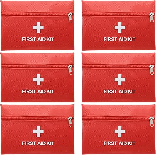 Faylapa 6 mini bolsas vacías de primeros auxilios, mini bolsa vacía de viaje para botiquín de primeros auxilios para viajes, hogar, oficina,