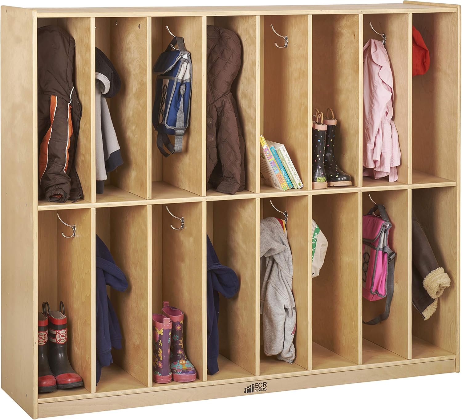 ECR4Kids Birch 16Section SlimFit School Storage Coat