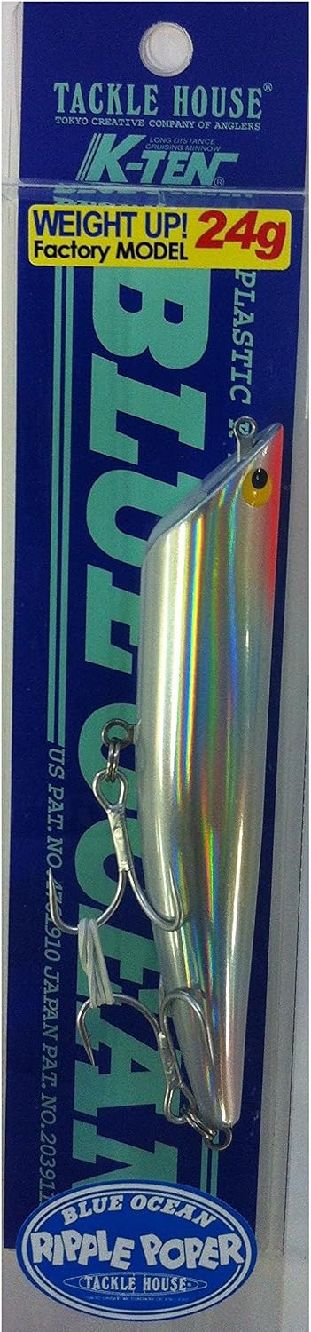 TackleHouse K-Ten Popper BKRP115 Blue Ocean Ripple Popper Factory Tune Model, 4.5 inches (115 mm), 0.8 oz (24 g), Floating Lure