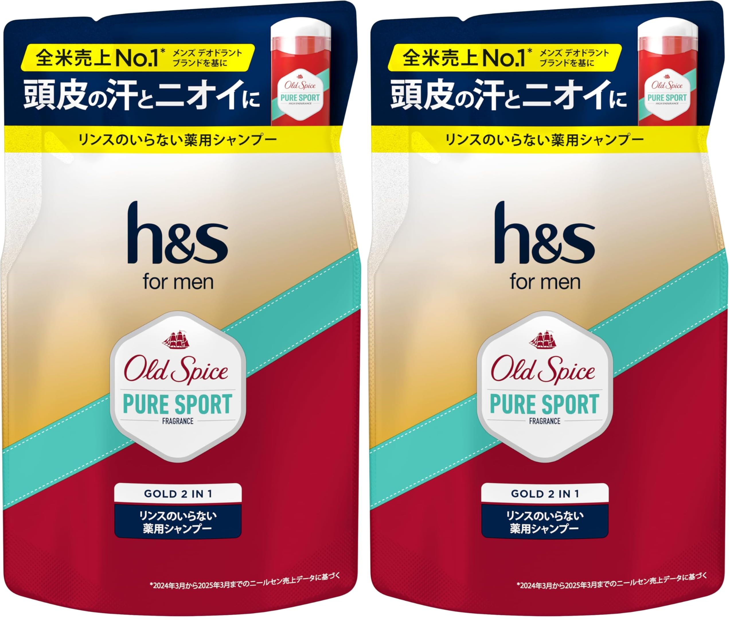 【5セット】h&s for men ゴールド 2in1 オールドスパイス Amazon | h&s for men ゴールド2in1 リンスインシャンプー 詰替 300g×2