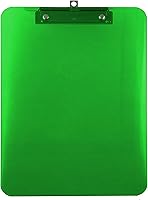 Vista 4 de Trade Quest Plastic Clipboard Transparent Color Letter Size Low Profile Clip (Pack of 6) (Green)