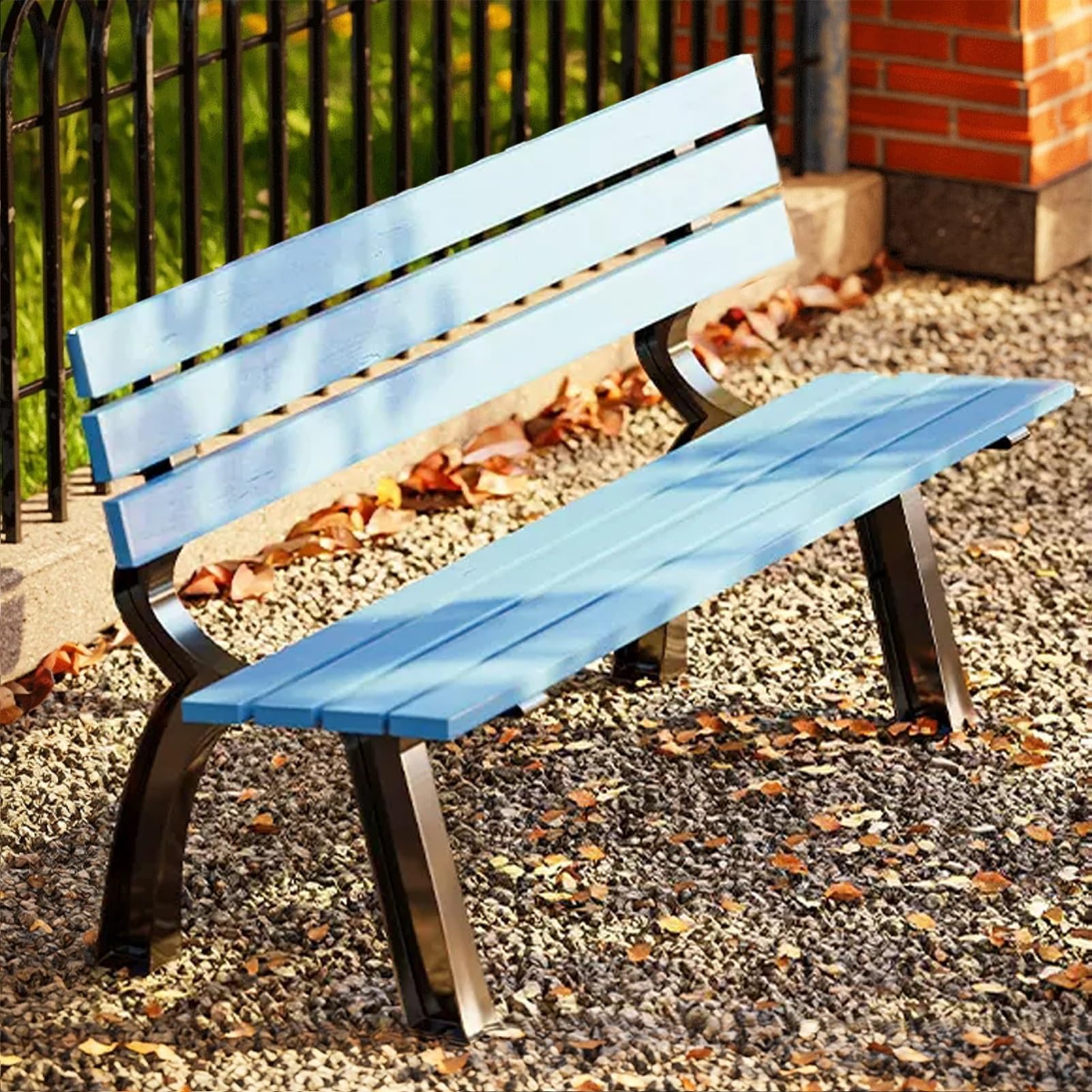 Banc d'arrière-cour 120 cm bleu résistant aux intempéries