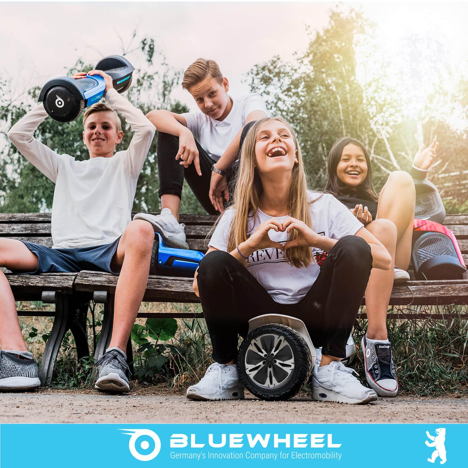 Bluewheel HX510 Premium 8.5“ Hoverboard Offroad SUV; Deutsche Qualitäts Marke; Kinder Sicherheitsmodus & App - Bluetooth; Starker Dual Motor; Aluminium Case Elektro Skateboard Self Balance Scooter