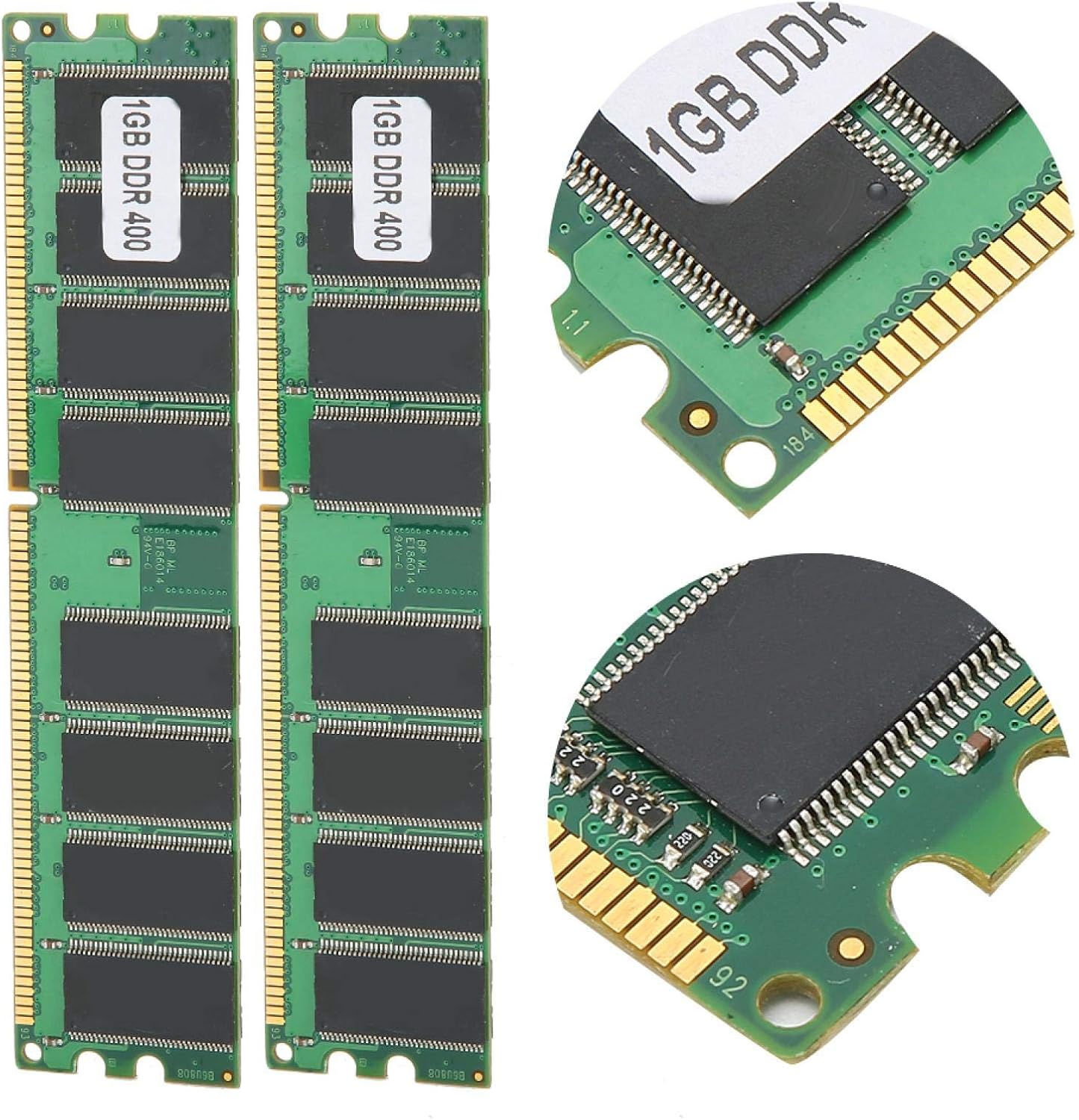 DDR Memory Module, 2pcs 1GB 400MHz PC-3200 184pin Computer Memory Module for Desktop, Full Compatible for/for