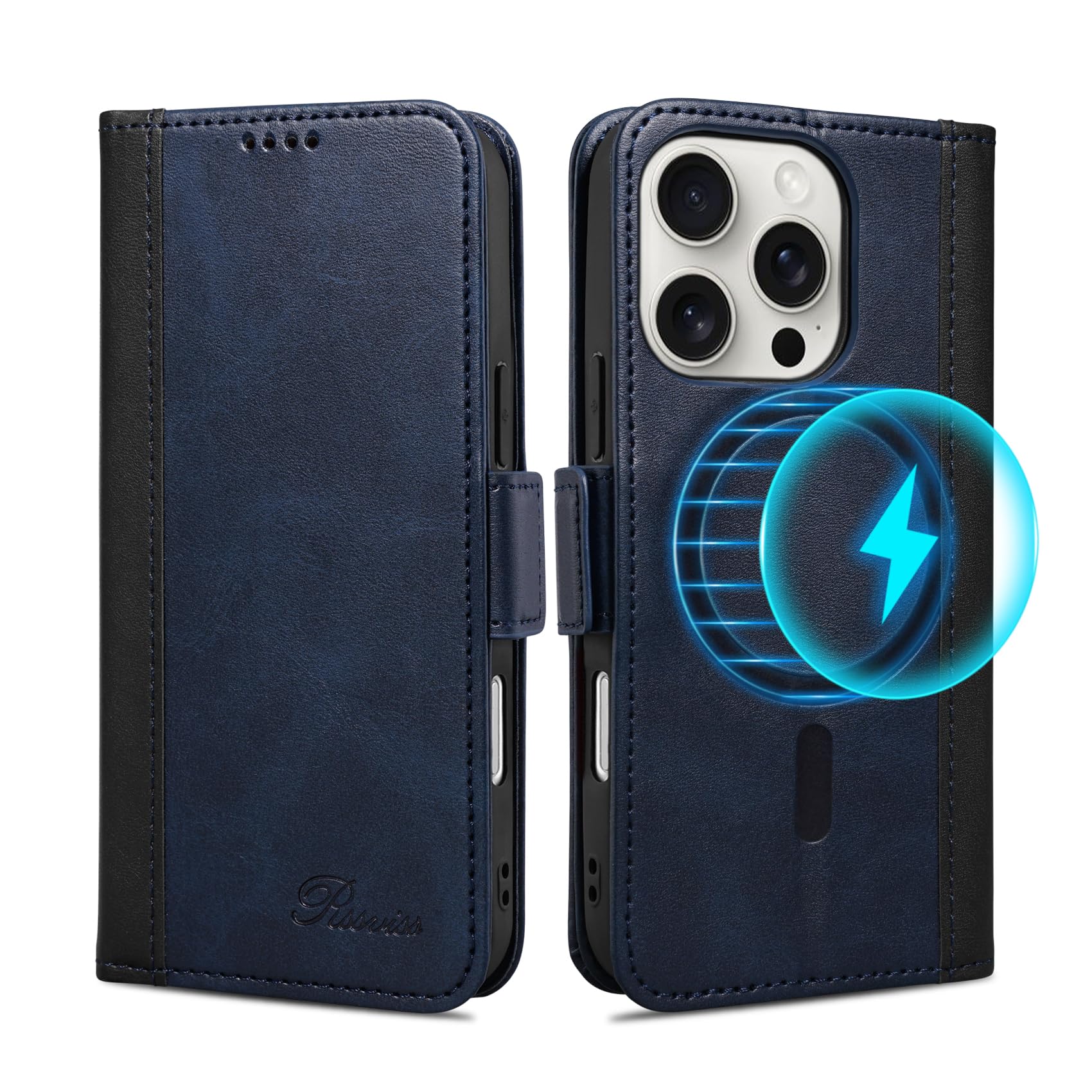 iPhone16iPhone16Proケース手帳型カード収納衝撃吸収磁石黒H01 楽天