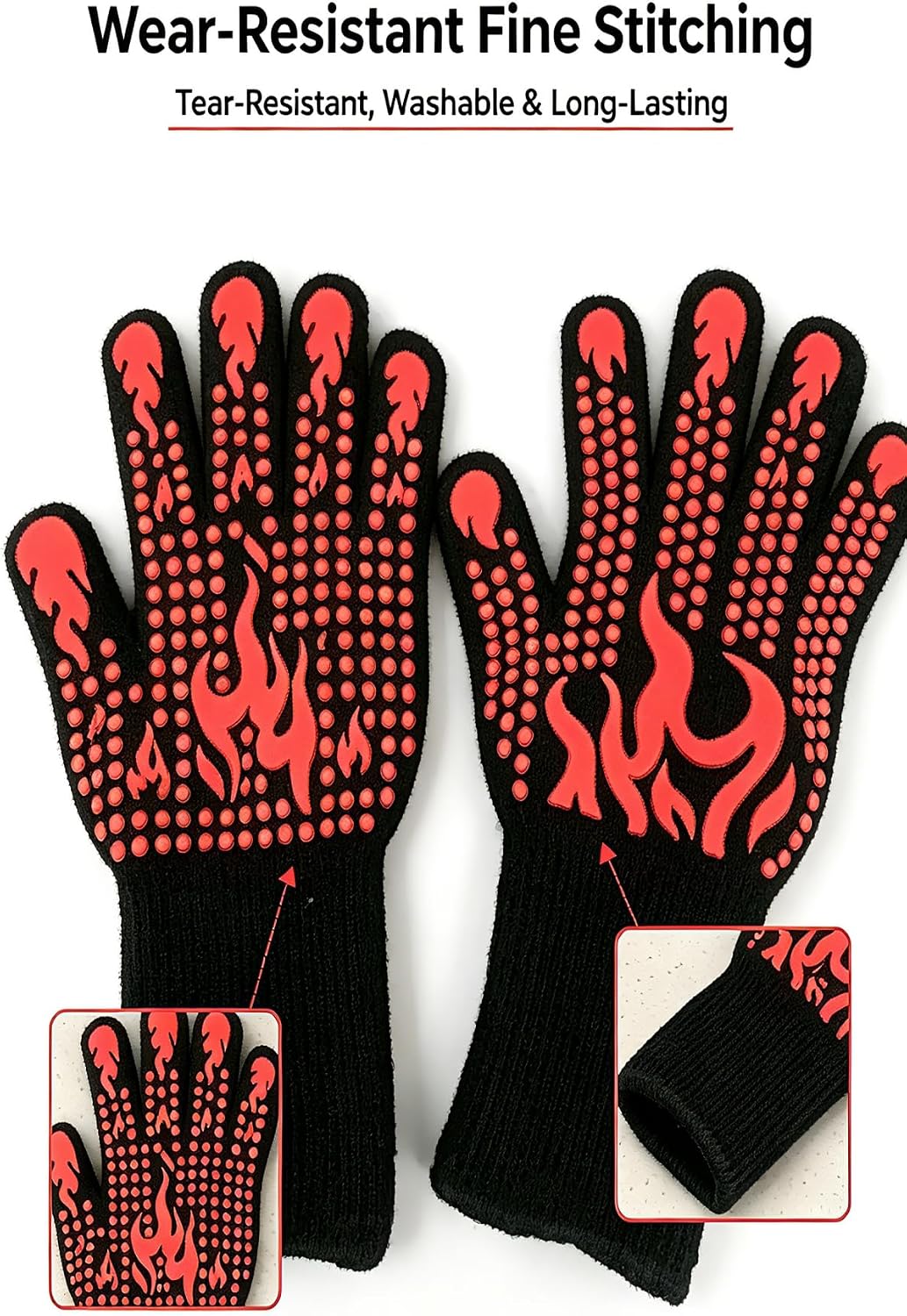 1472°F Heat Resistant BBQ Grill & Oven Gloves