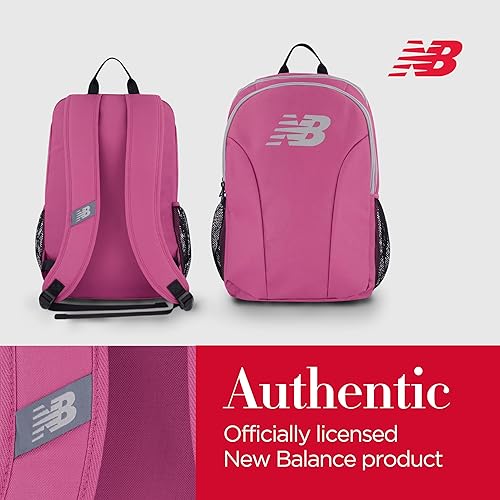 Miniatura 6 de New Balance Mochila para laptop, bolsa de viaje para computadora para hombres y mujeres, 19 pulgadas, Borgoña, Elegante y elegante