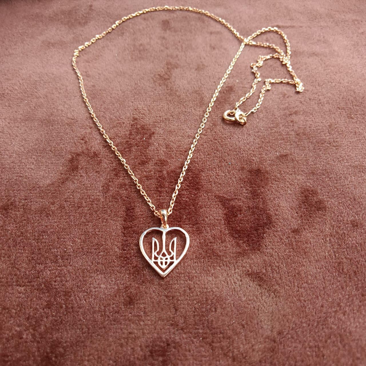 14k Rose Gold Plated Silver Ukrainian Trident Tryzub 925 silver Pendant Ukraine Necklace 18" - Image 9