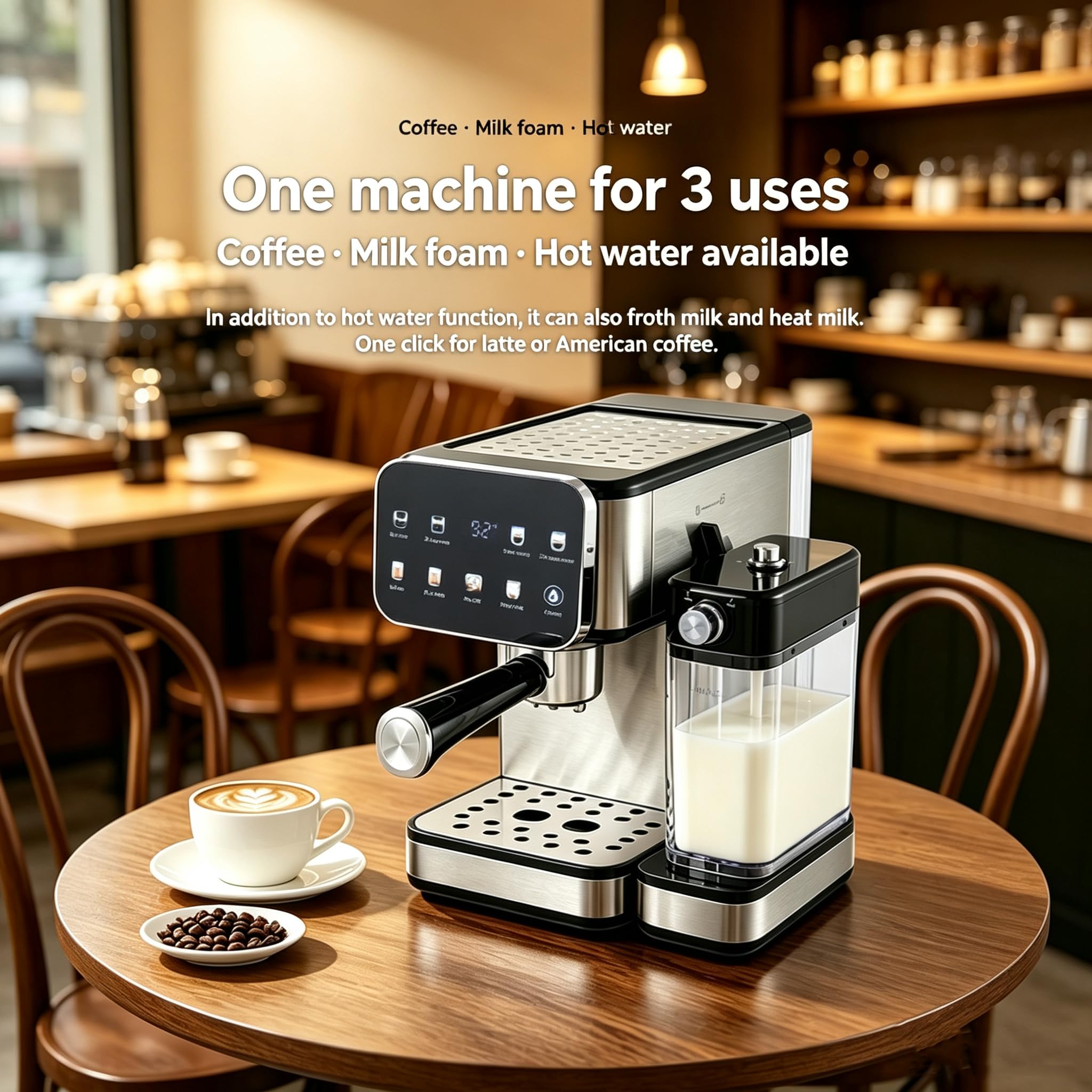 Macchina Da Caffè Espresso Professionale Da 1350w Con Montalatte Automatico