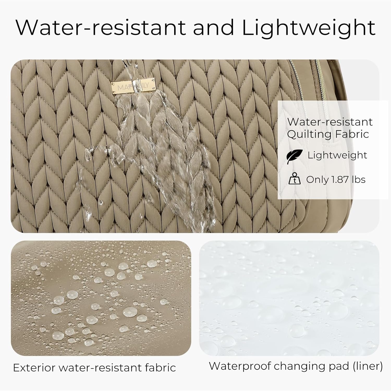 Diaper Bag Backpack - Lightweight & Stylish, Boys, Girls & Baby Travel Essentials Tote with Changing Pad, Insulated Pocket, Stroller Strap - Baby Backpack for Mom, Maternity (Brown Taupe) - Image 5