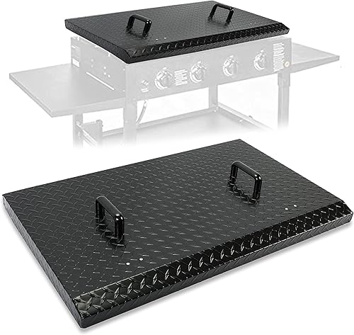 HECASA Tapa dura para parrilla, cubierta de parrilla negra con asa, para barbacoa al aire libre, para parrilla de grasa delantera o trasera de 36