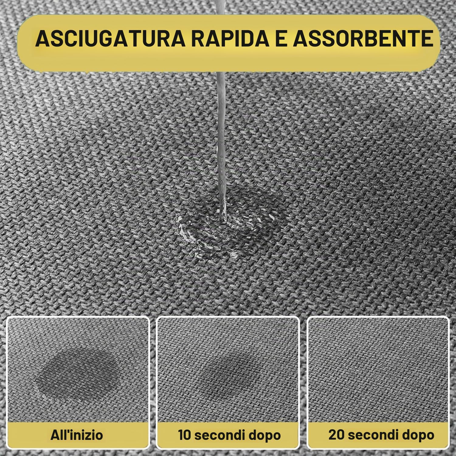 Tappeto Cucina Antiscivolo Lavabile, in Tessuto, Passatoia Assorbente, Tappeto Runner Facile da Pulire, per Sala da Pranzo, Lavanderia (Grigio, 50x120cm)