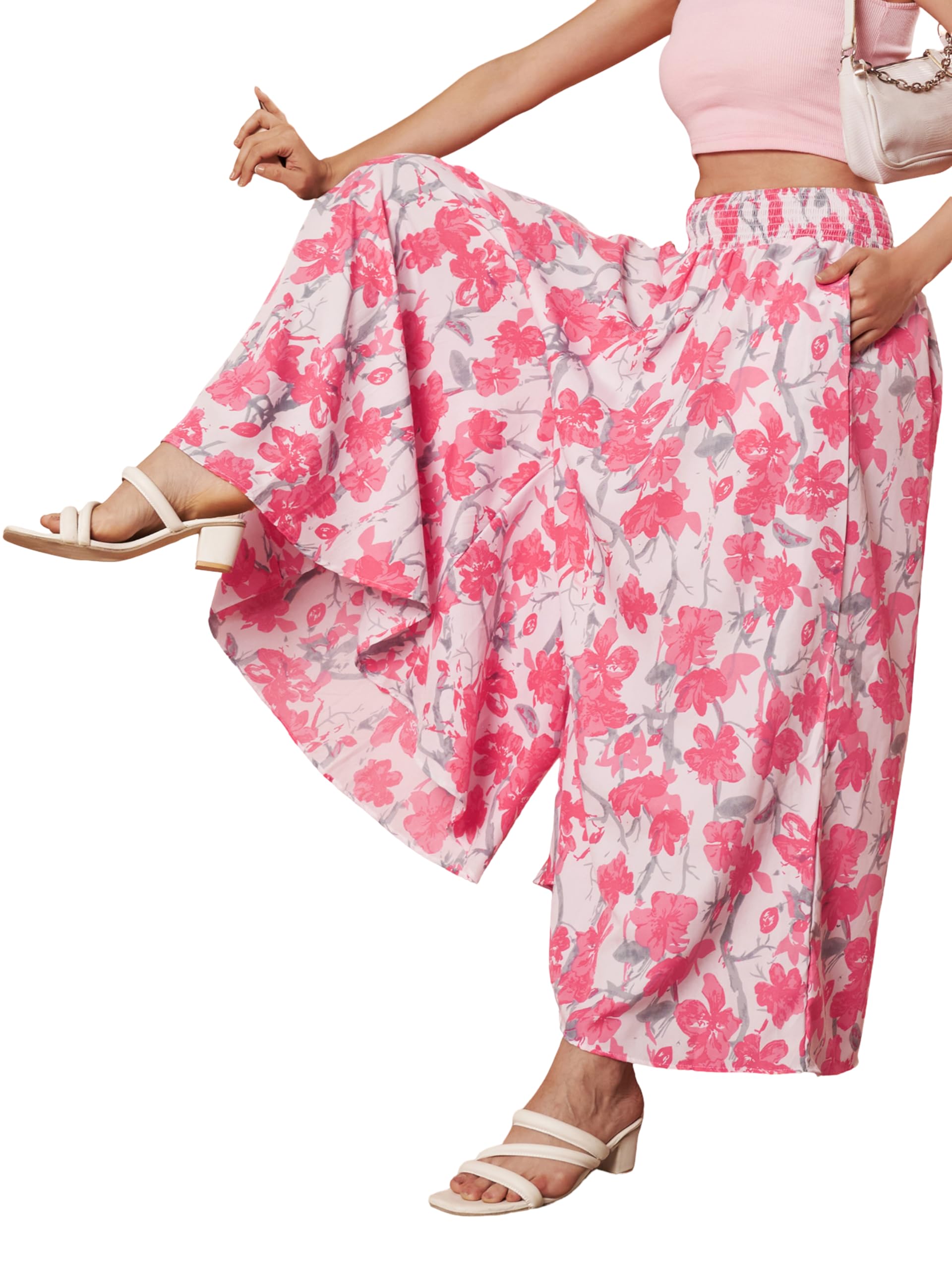kzully | Palazzo for Women | Contemporary Printed Palazzo Bottoms | Soft Flowy Drape | Easygoing Comfort with Statement Appeal-picture-29