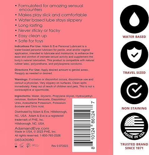 Miniatura 6 de Adam & Eve Forbidden - Lubricante anal a base de agua, gel anal para privacidad y juguetes, textura suave no pegajosa de larga duración, juego anal