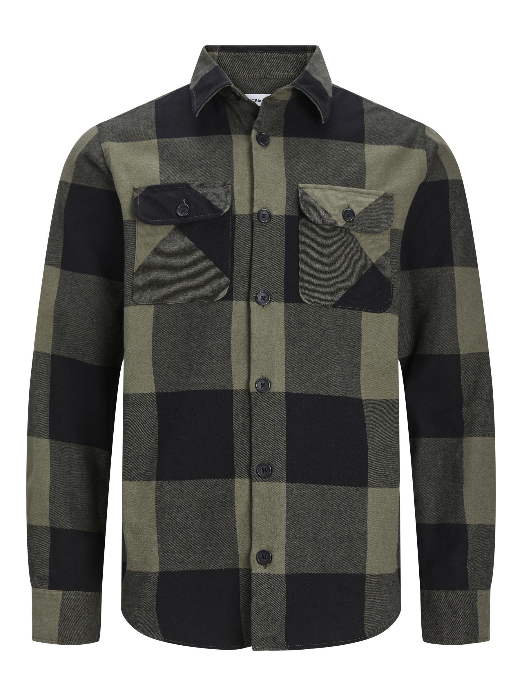 JACK & JONES Jjedarren Buffalo Overshirt Ls Noos, Dusty Olive, S