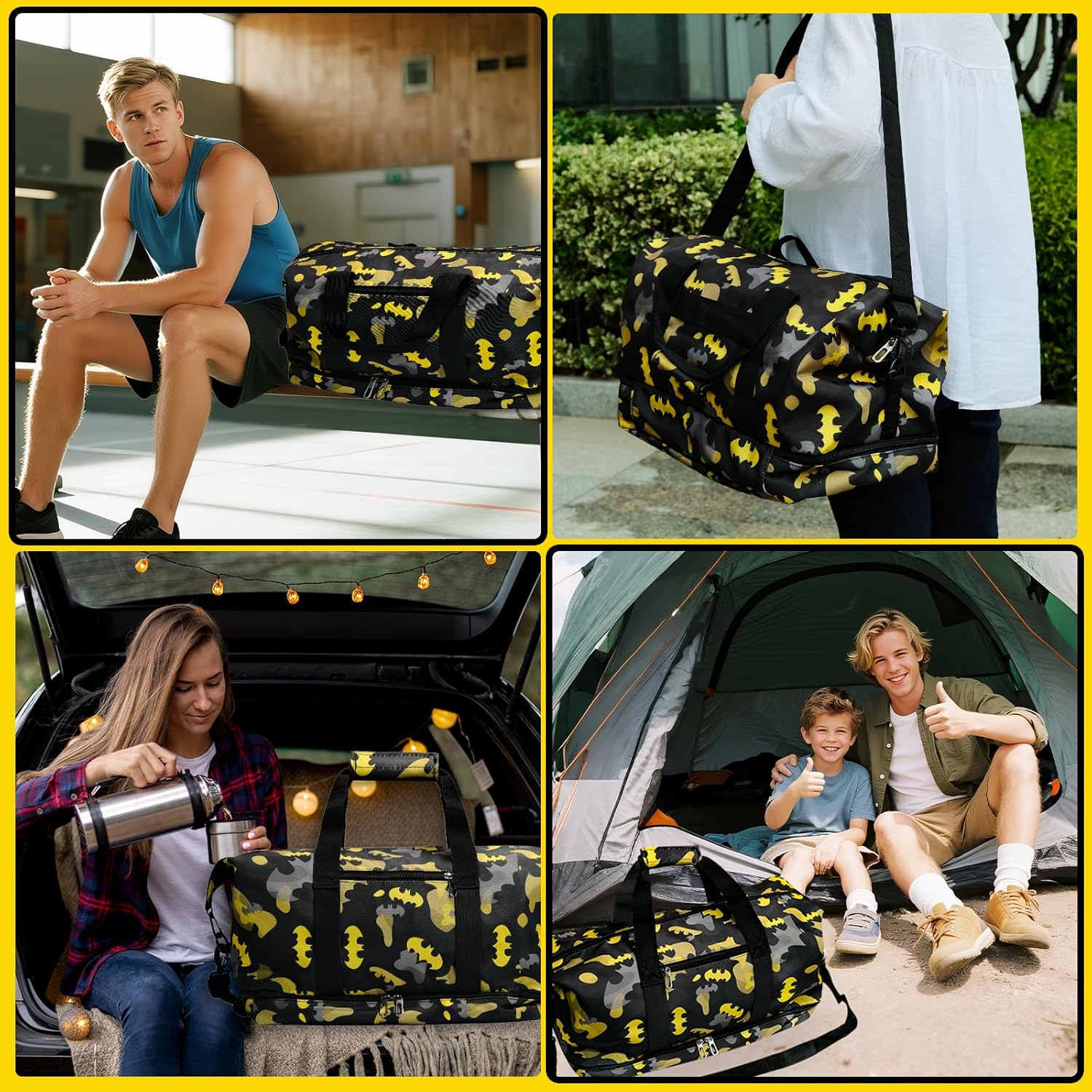 BATMAN Travel Duffle Bag – Superhero Waterproof Sports Gym Bag for Boys Girls Teens, Overnight Weekender with Shoe Compartment and Wet/Dry Pocket, Hero Themed Sleepover Carry-On Tote - Image 6