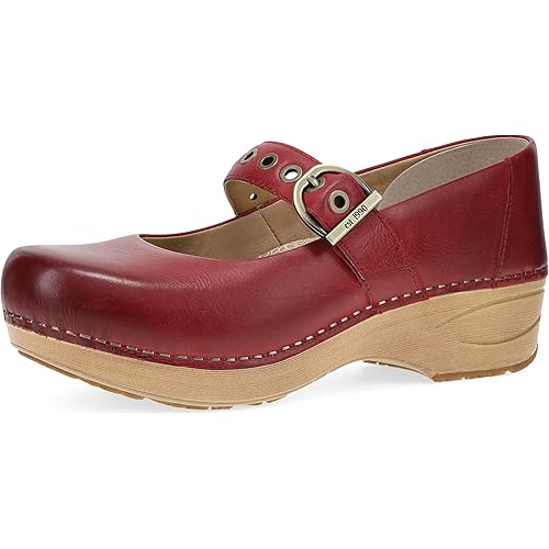Dansko XP 2.0 Mary Jane Clogs for Women – Slip-Resistant Leather Shoes with Arch Support, Removable Footbed, and Adjustable Strap – Ideal for Teachers & Service Professionals