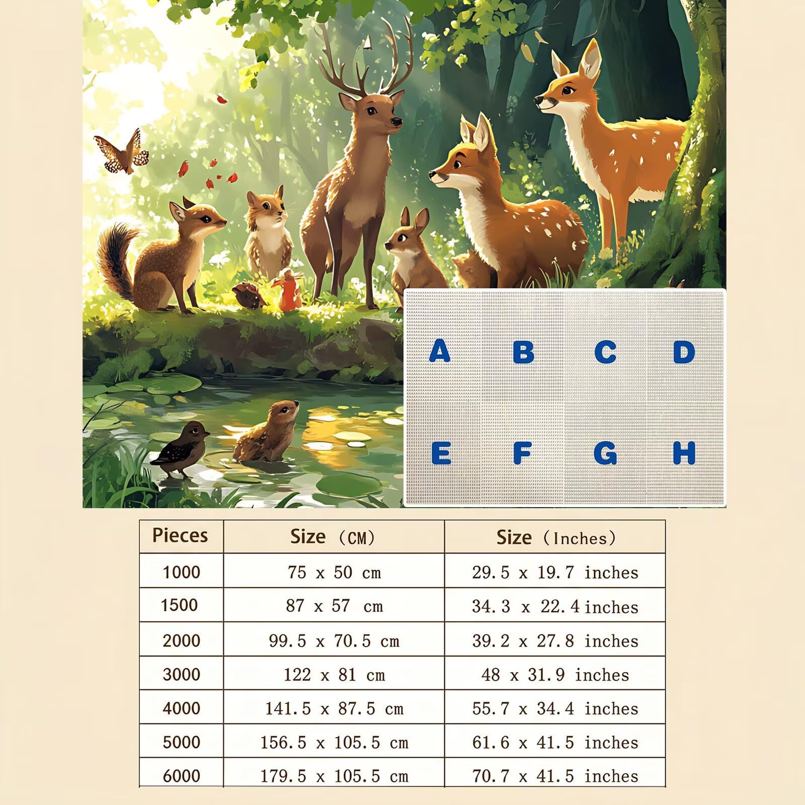 Puzzle 4000 Pezzi Classici, Puzzle foresta cervo 141 x 87 cm, Gioco Educativo e Antistress in Legno con Poster Incluso, Ttività DIY per Famiglia, Regalo per Appassionati, Decor Parete Casa, f0-856