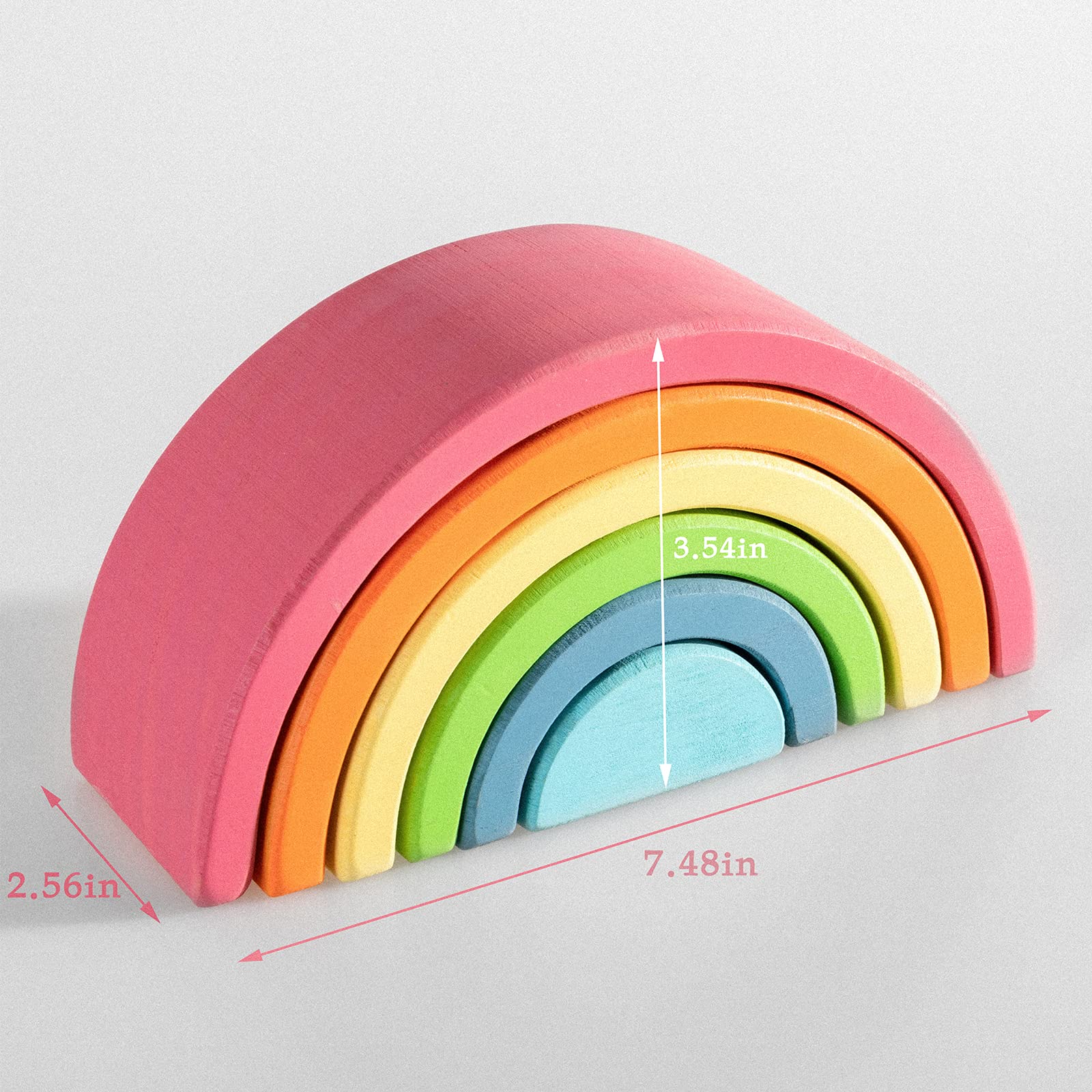 Amazon.com: Grimm's Wooden Small Rainbow Stacking Toy 6pcs Mini
