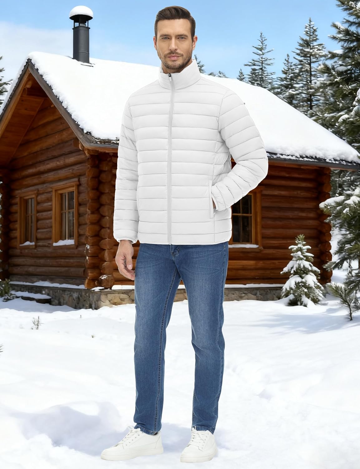 MAGNIVIT Men's Puffer Jackets Lightweight Warm Winter Coat Water-Repellent Windbreaker Insulated Quilted Packable Jacket - Image 7