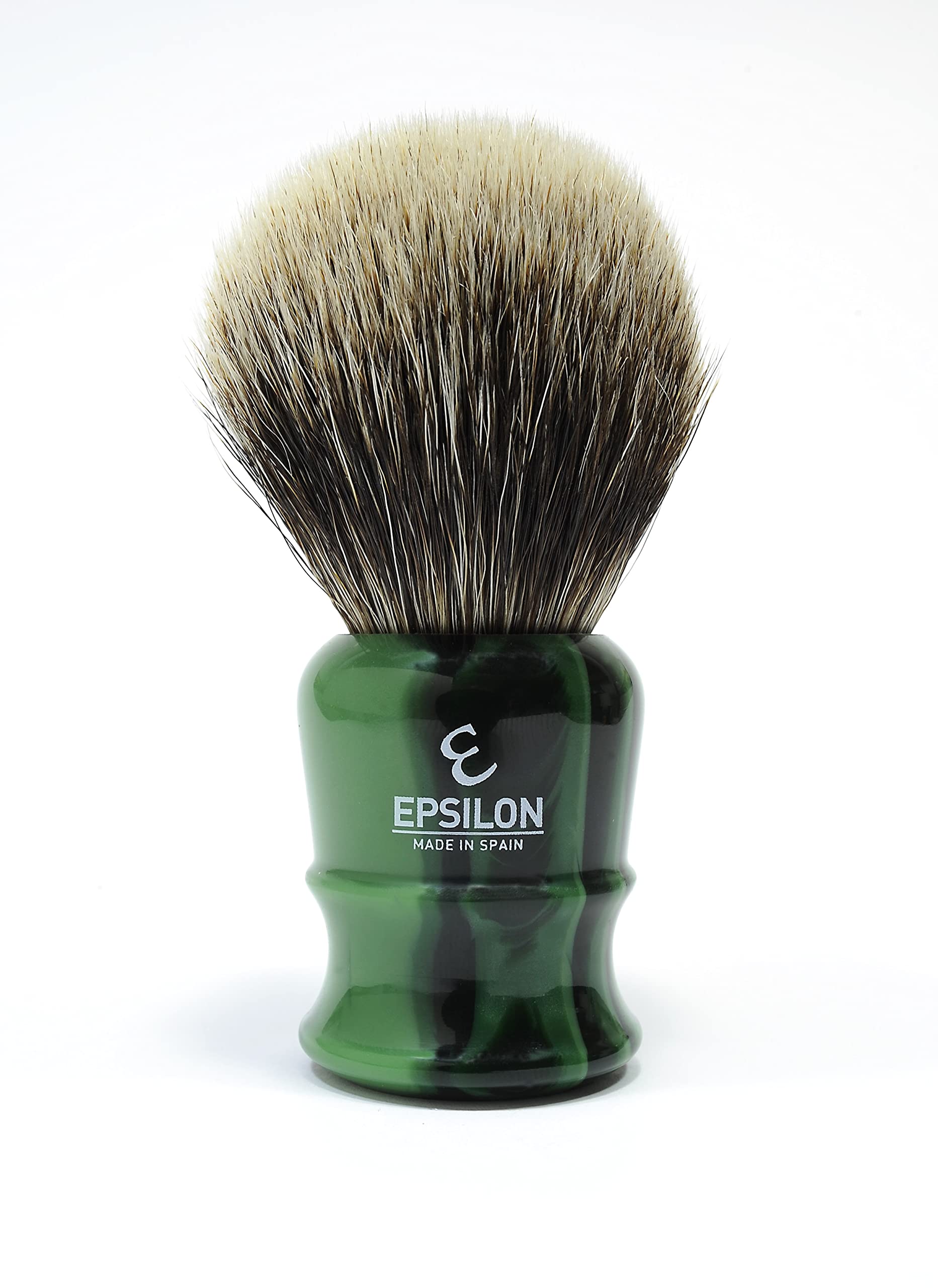 Epsilon Pennello da Barba con Tasso, Bianco, Verde, 55/26 mm, Standard, Unico