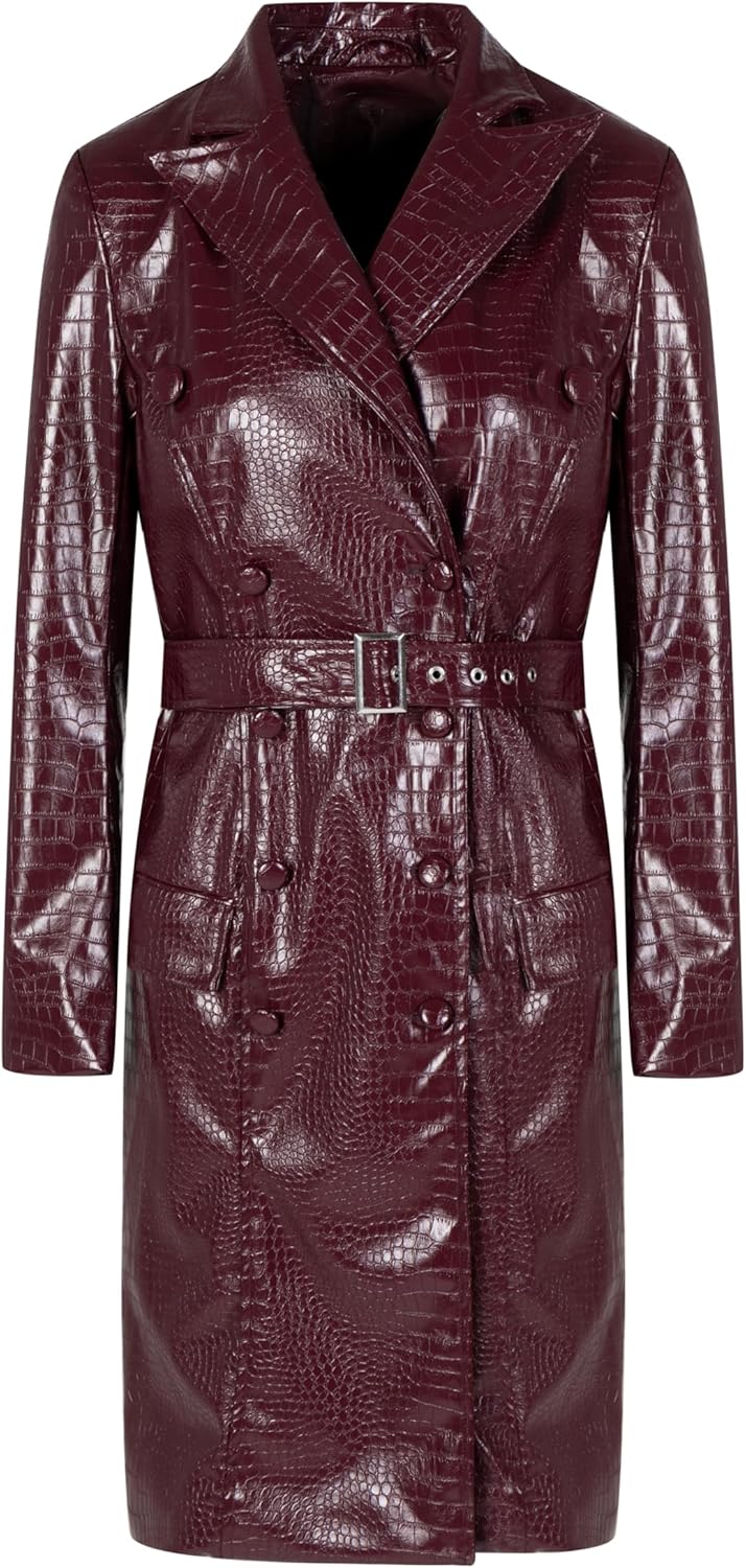 Womens Long Leather Jackets with Belt
