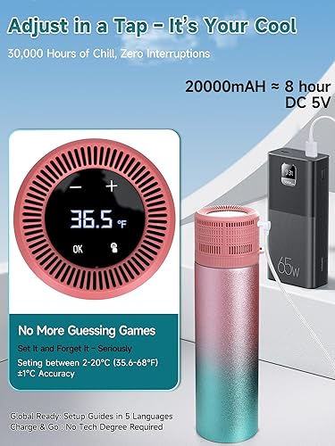 Miniatura 4 de Maletín de viaje eléctrico de insulina, cargador USB y caja de hielo Biogel - Horas ilimitadas, 35-68F Enfriador médico personalizado y temperatura