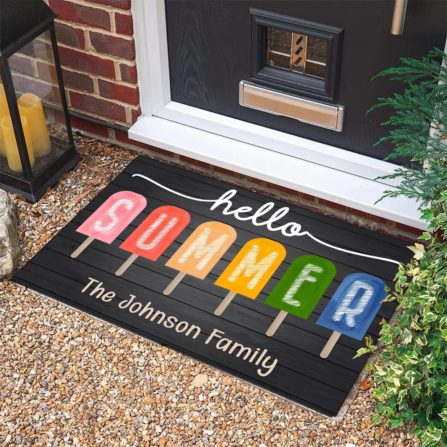 Custom Family Name Doormat - Personalized As for Me and My House We Will Serve The Lord Decorations Door Mat for Indoor Outdoor - Rubber Rugs for Inside Outside - Available in 3 Sizes, Blue, X-Large