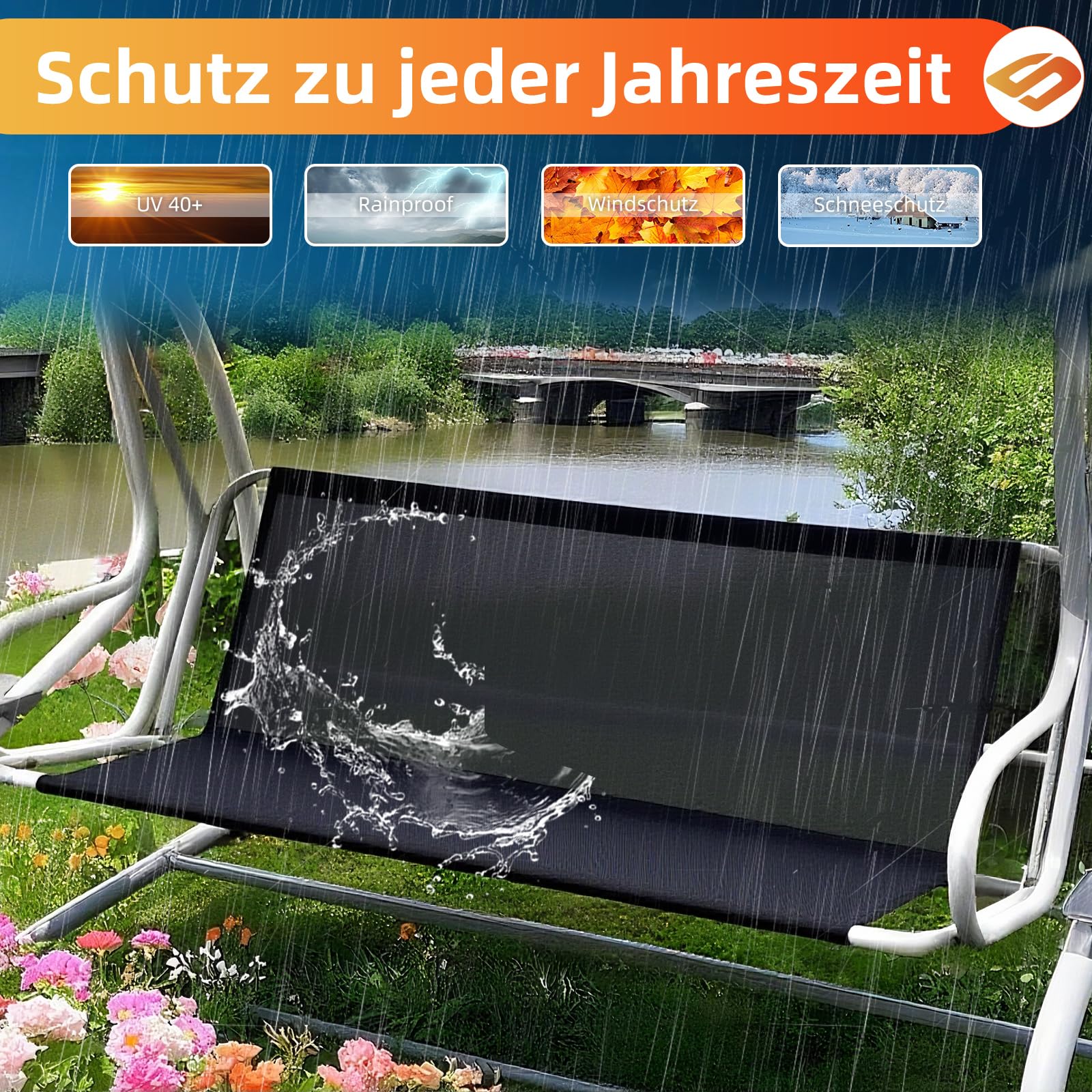 Textilene Hollywoodschaukel Sitzbezug Dauerhaft,Ersatz-Schaukelsitzbezug für Gartenschaukel,Textilene Schaukelsitz Sitzbezüge,Hollywoodschaukel Ersatzteile Sitzfläche