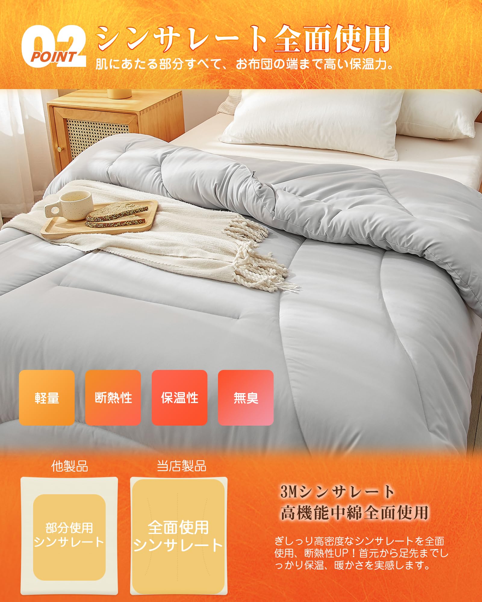 Amazon｜VK Living 掛け布団 シンサレート シングル 冬 羽毛より暖かい