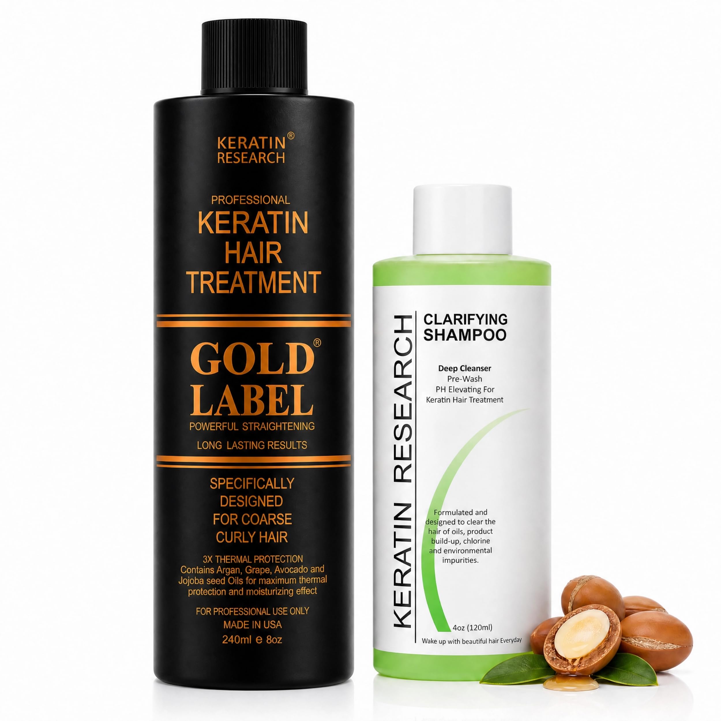 GOLD LABEL Keratin Hair Straightening Blowout Treatment for All Hair Types Colors and Conditions Long Lasting Straightening Eliminates Frizz and Repairs Damaged Dry Hair (8oz+4oz Kit GL)