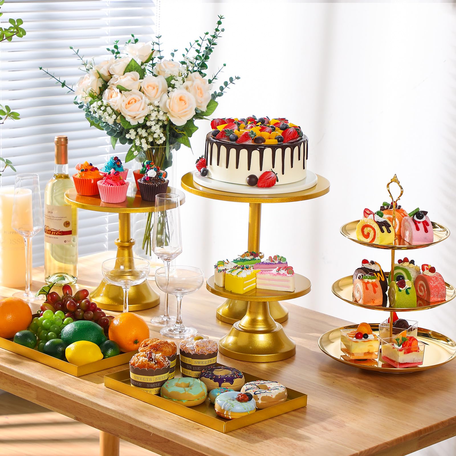 Amazon.com | Tioncy 7 Pcs Cake Stand Set Metal Cupcake Holder