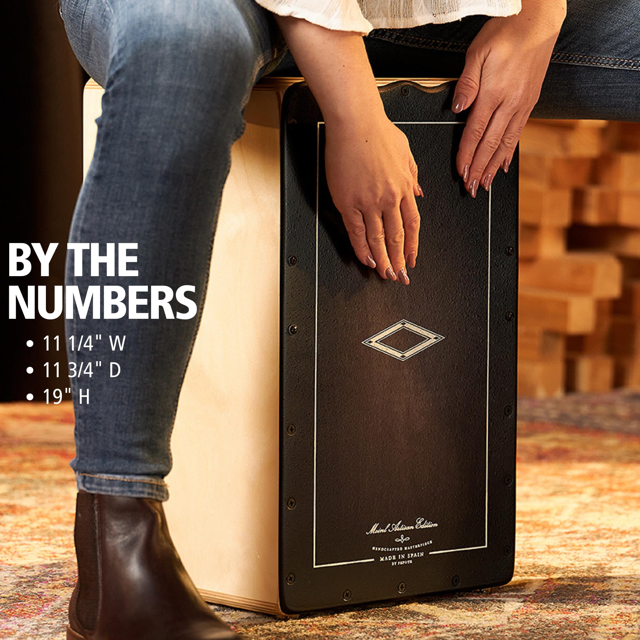 Meinl Percussion Artisan Edition Cajon Soleá Line, Colore Ebony Burst (AESLEYB)