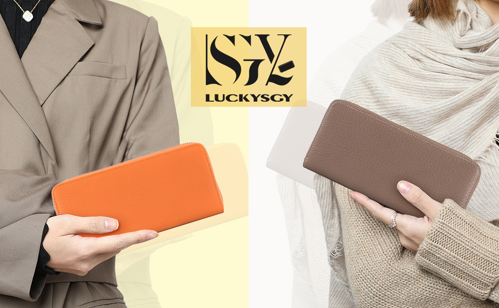 Amazon | [LUCKYSGY] 多機能 財布 牛革 レシート すっきり 長財布