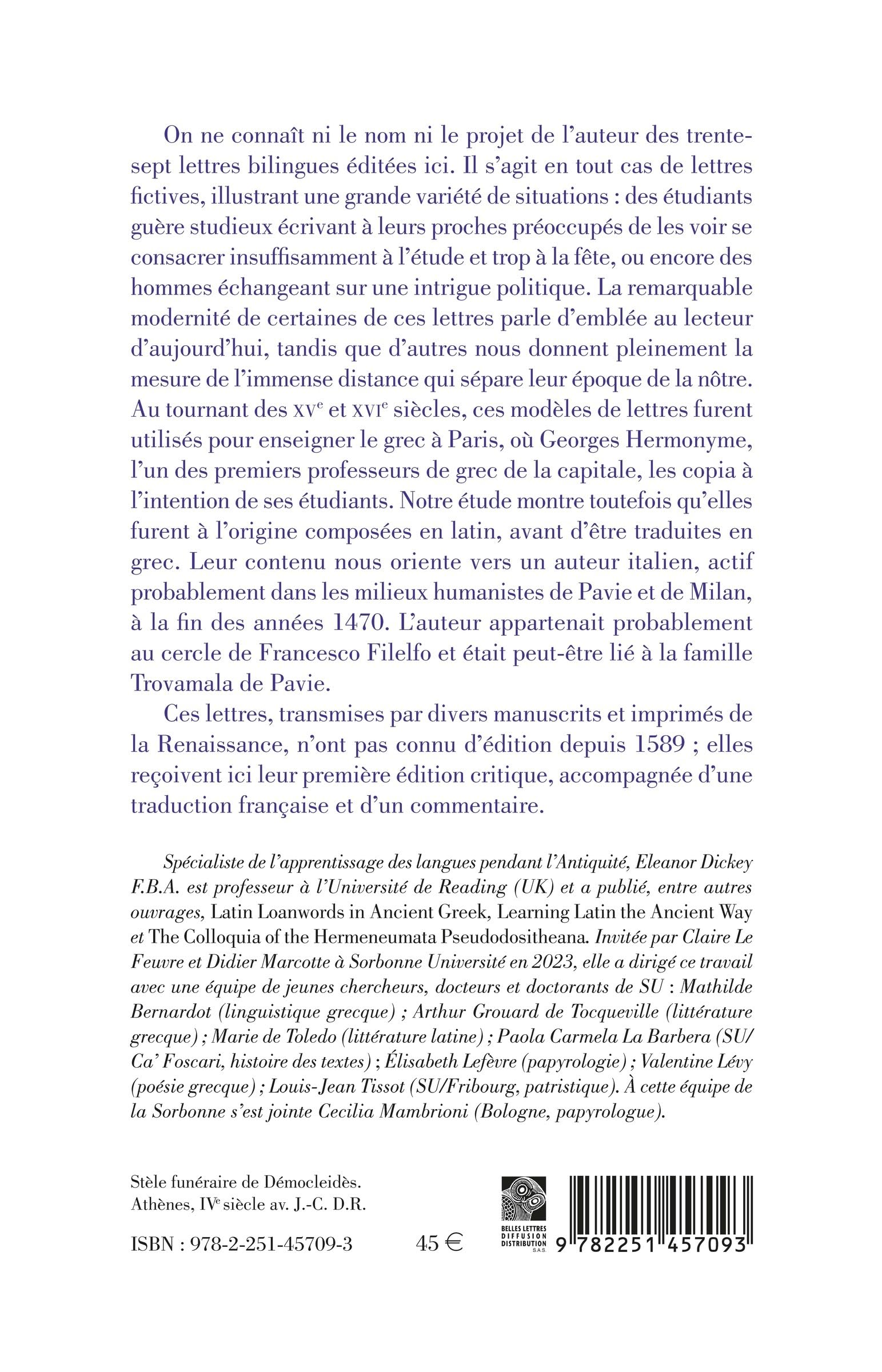 Lettres Fictives D'un Humaniste: L'enseignement Du Grec a La Renaissance