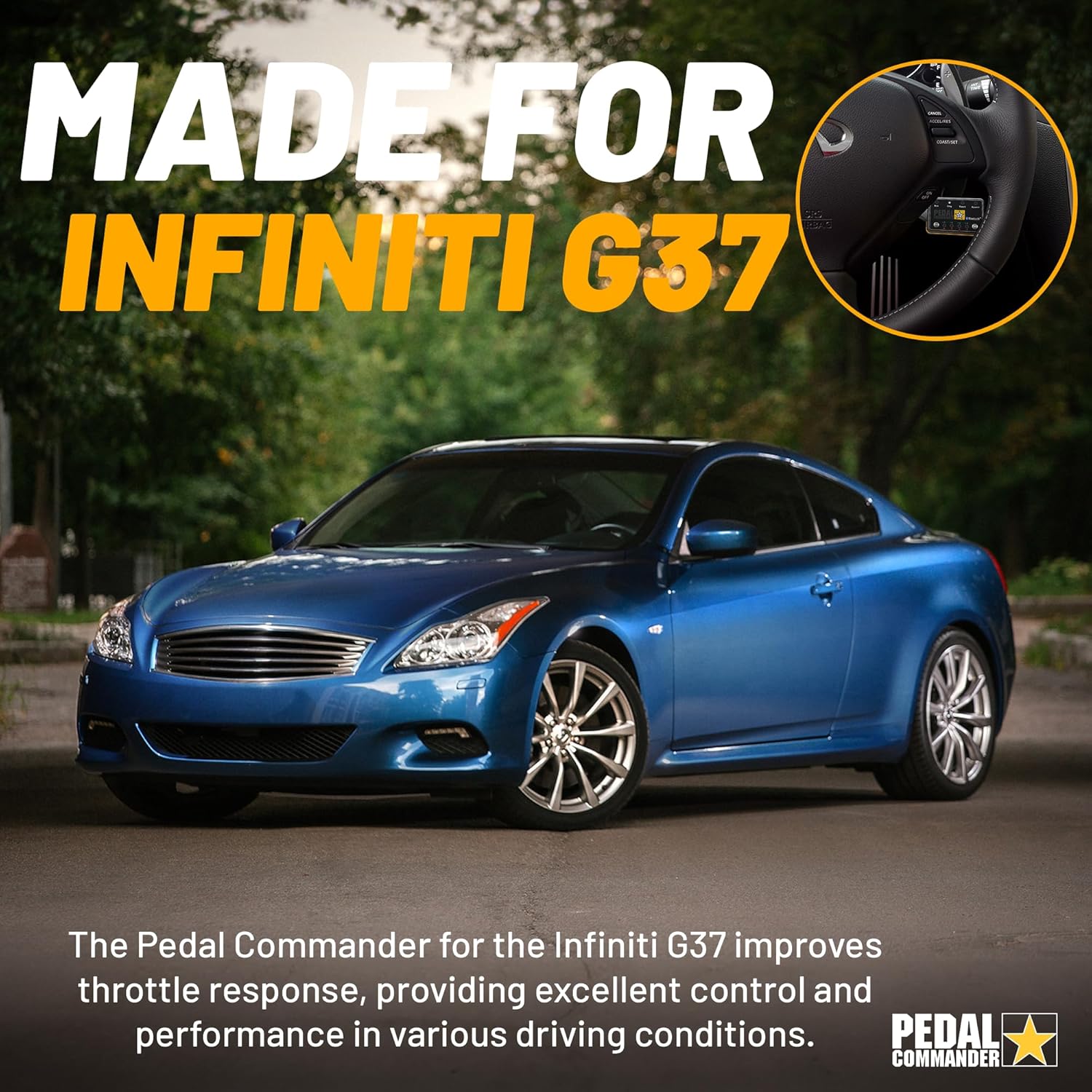 PEDAL COMMANDER for Infiniti G37 2007-2015 Throttle Response Controller - Anti-Theft, 4 Driving Modes, App Control, Throttle Controller Performance Upgrade, G37 Accessories