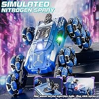 Vista 2 de Genial Auto de Acrobacias RC con Control por Gestos de 8 Ruedas, Juguetes de Regalo de Cumpleaños para Niños de 6 7 8-12 13 14 Años, 2.4Ghz Azul