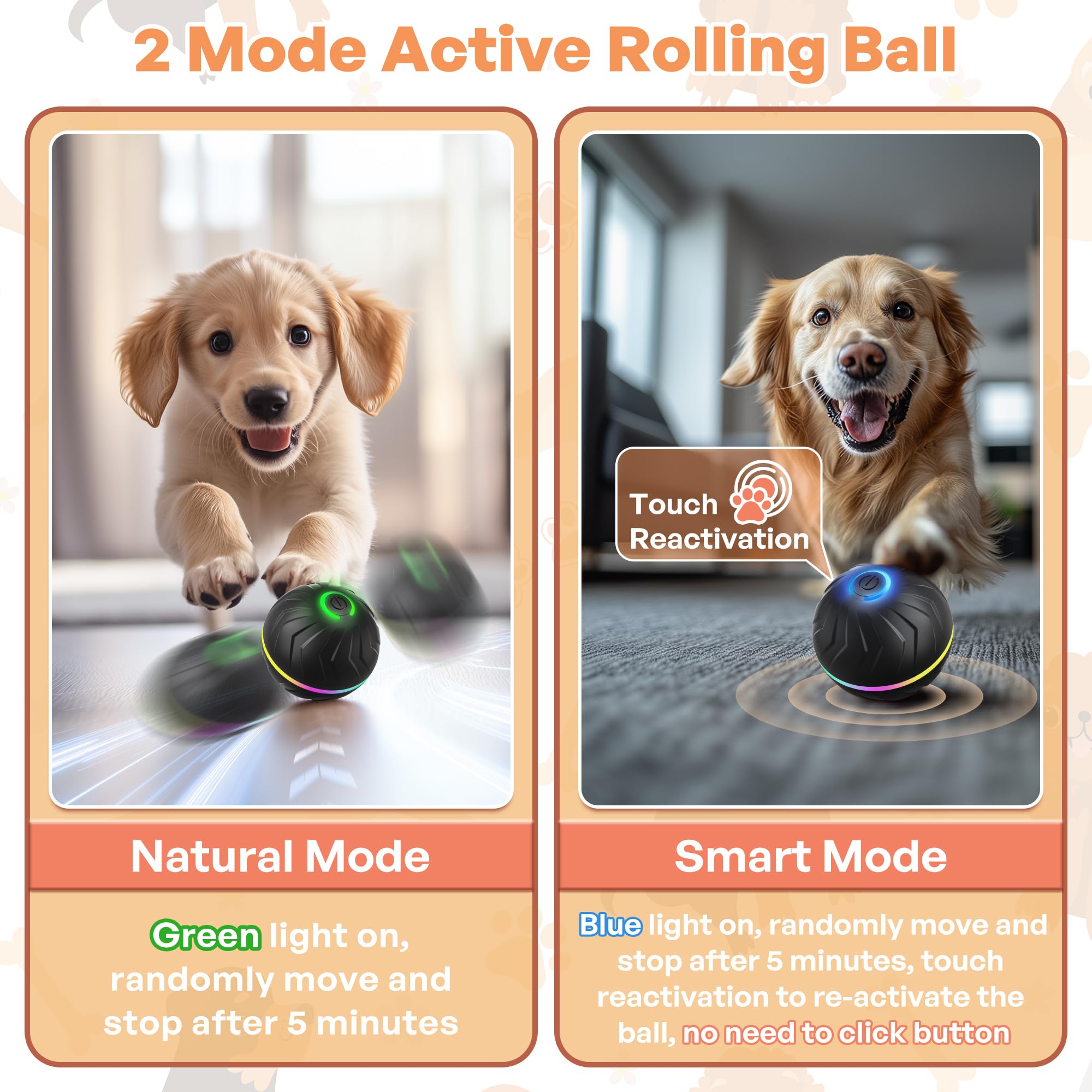 BXIHUR Interactive Dog Toys, New Electric Dog Toy, Automatic Moving Dog Toy, Dust And Waterproof Ip 54, Rechargeable - Image 3