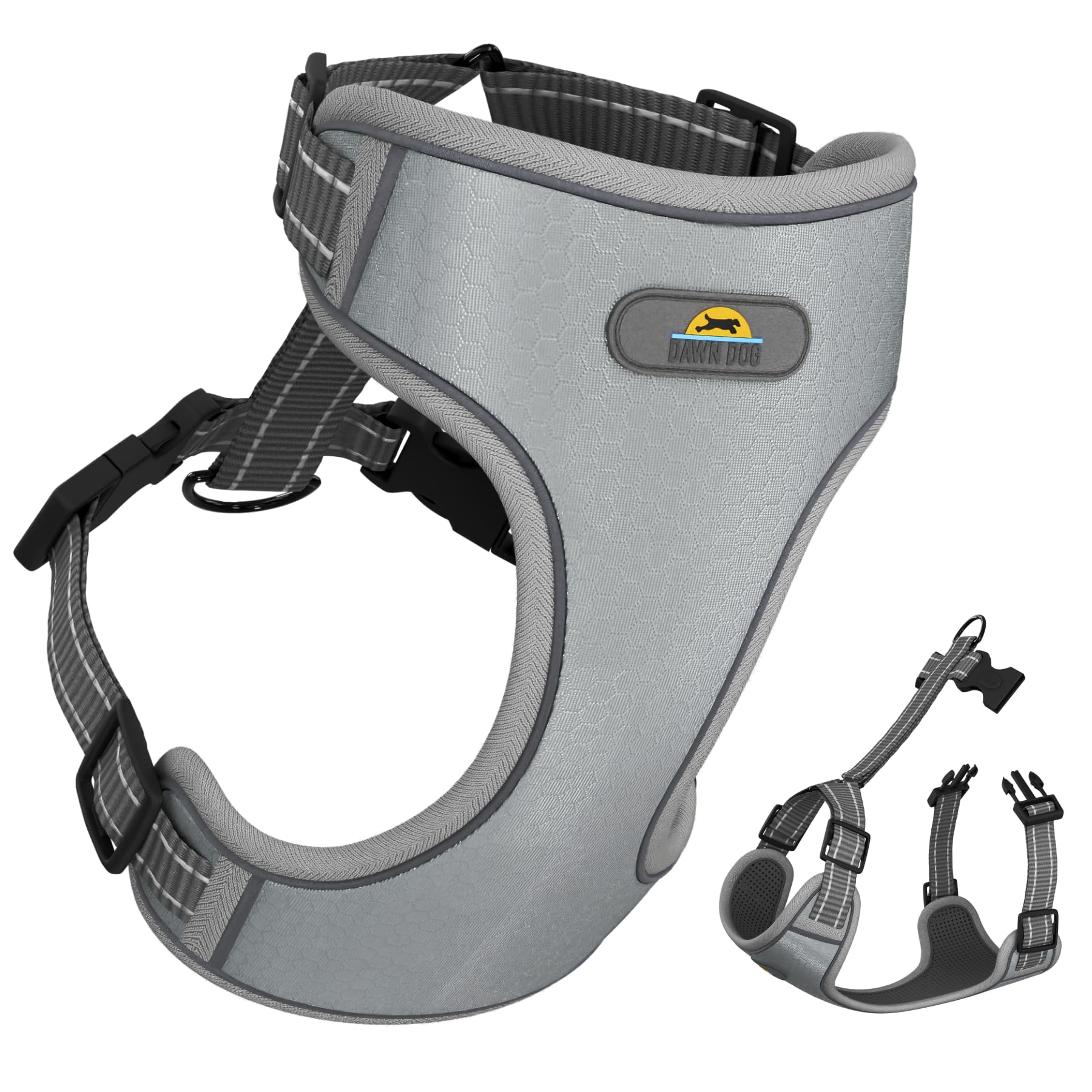 Dawn Dog XL Dog Harness with Secure Locking Clip | Soft & Padded Y Shaped Design with Anti Choke Fit | Extra Reflective for Greater Visibility & Safety | Escape Proof, Adjustable, Lightweight