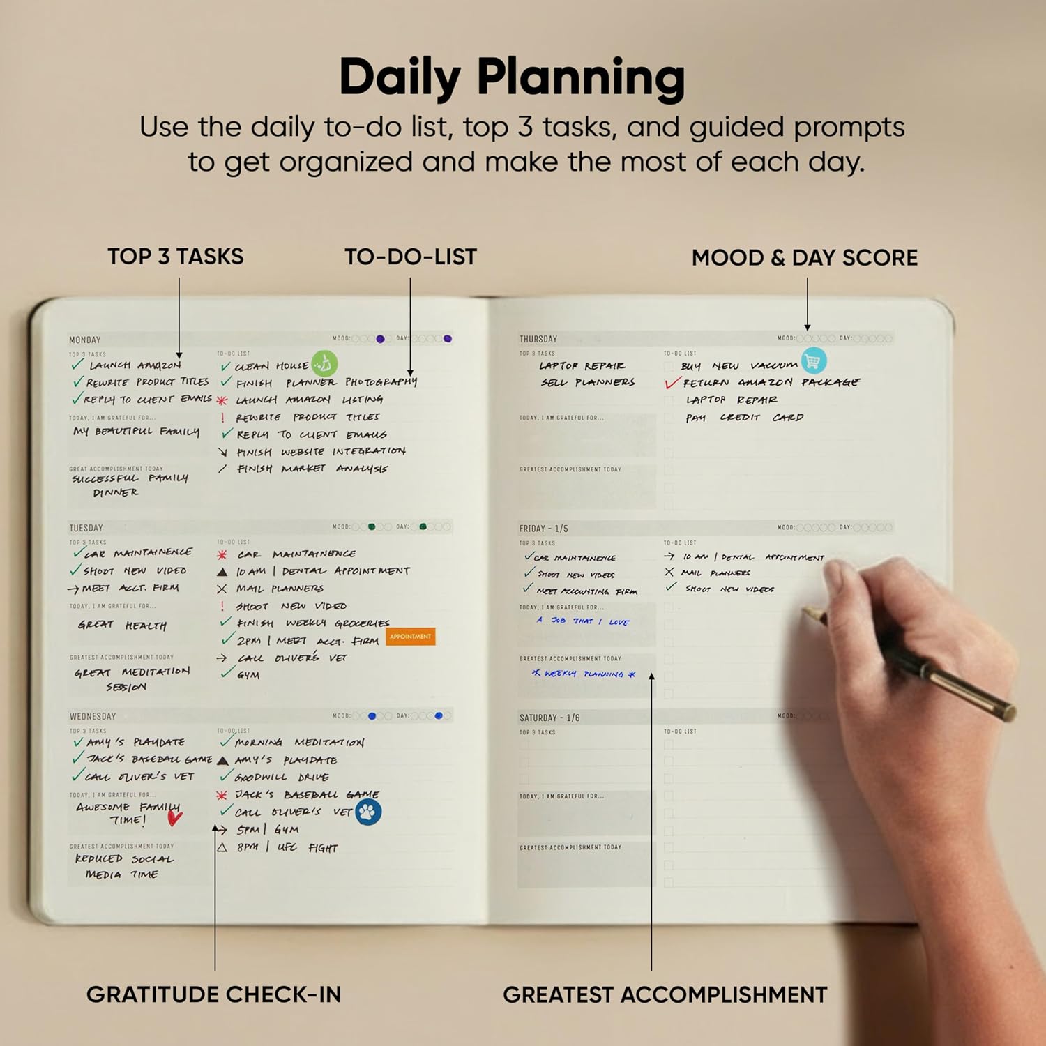 Undated, 2026 Planner, 8.5" x 11" - The #1 Productivity Planner to Achieve Your 2026 Goals - Planner 2026-2027 by PRODUCTIVITY STORE (A4, GREY) image 3