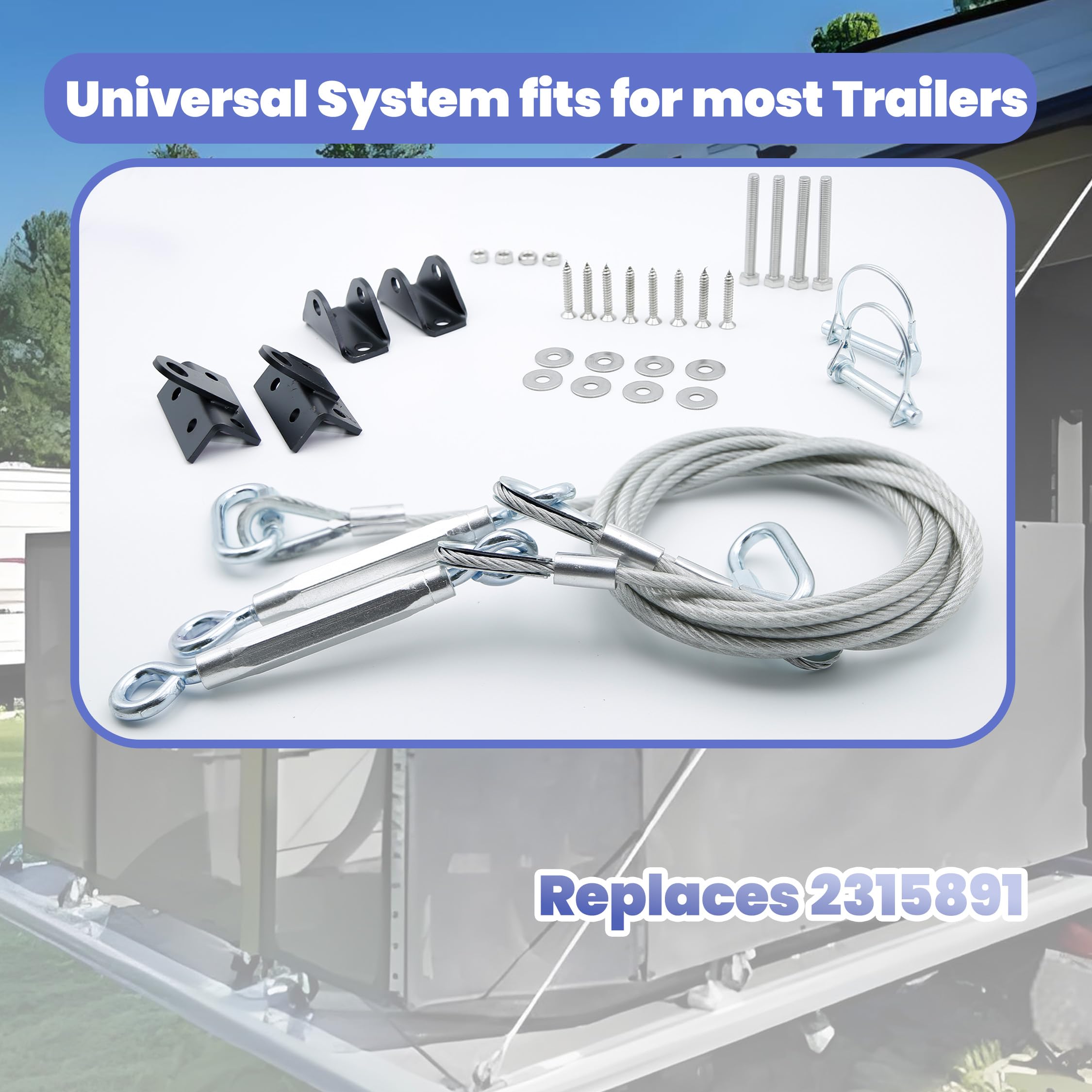 ASTROSYNC Toy Hauler Patio zestaw kabli do konwersji pasuje do zabawkowego wozidła drzwi tarasowych, zamiennik 2315891, ulepszone komponenty wielofunkcyjne, 276 cm