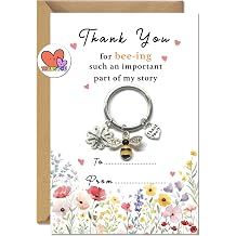 TwoDays Teacher Appreciation Bee Keychain Gifts - Cute Mothers Day & GraduationGifts for Mom & Women, Christmas Keychain with Thank You Card and Envelope, Thanks Gift from Daycare Student
