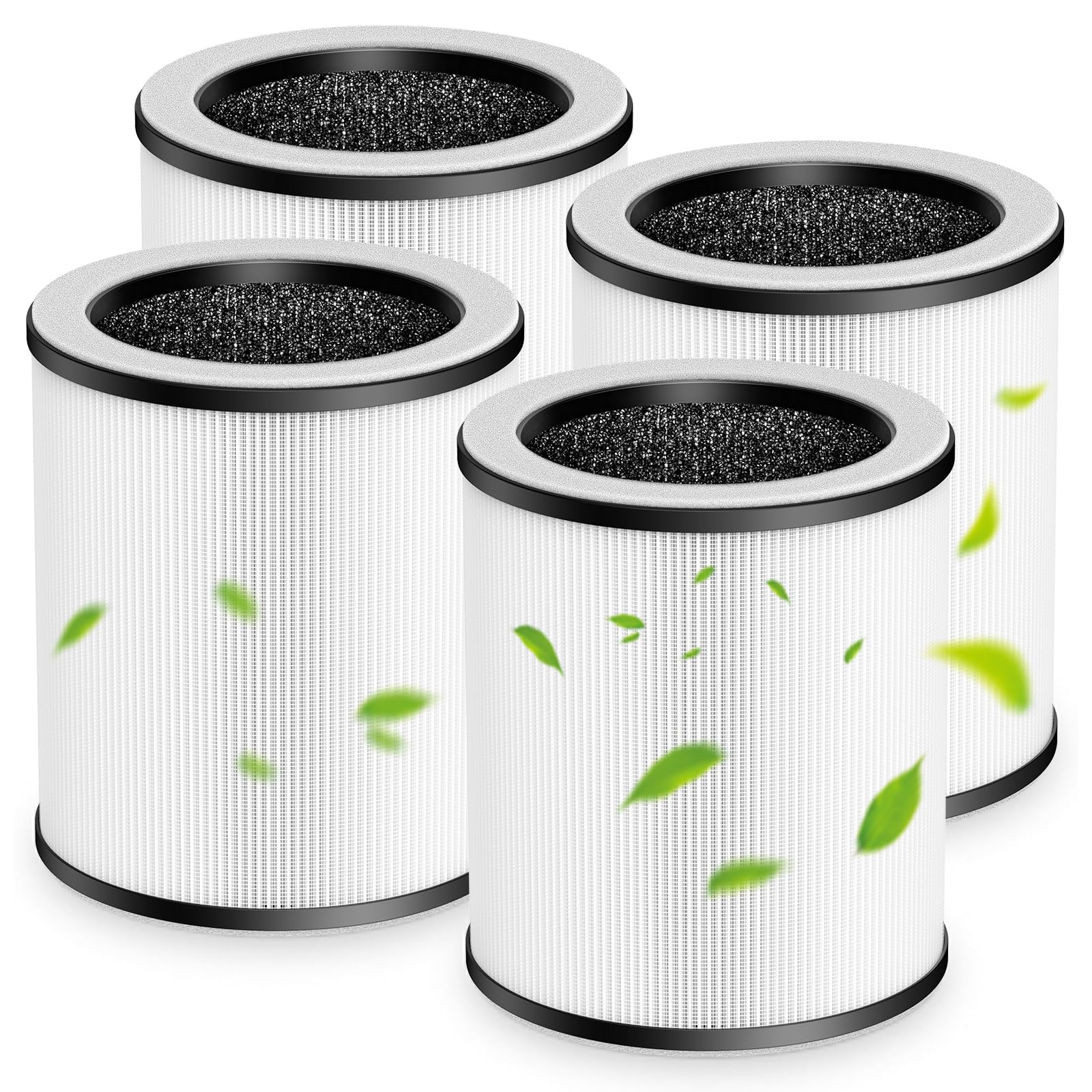 4 Pack P60 Replacement Filter Only Compatible with TPLMB/YARIKI P60 Air Purifier and Vhoiu KJ50 Air Purifier, H13 True HEPA Filter, 3-in-1 Nylon Pre-Filter, HEPA Filter and High-Efficiency Carbon