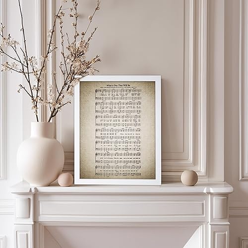 Miniatura 95 de Poster Master Póster vintage con texto en inglés «How Great Thou Art», impresión de partituras de música retro, arte de pared de himnario, regalo