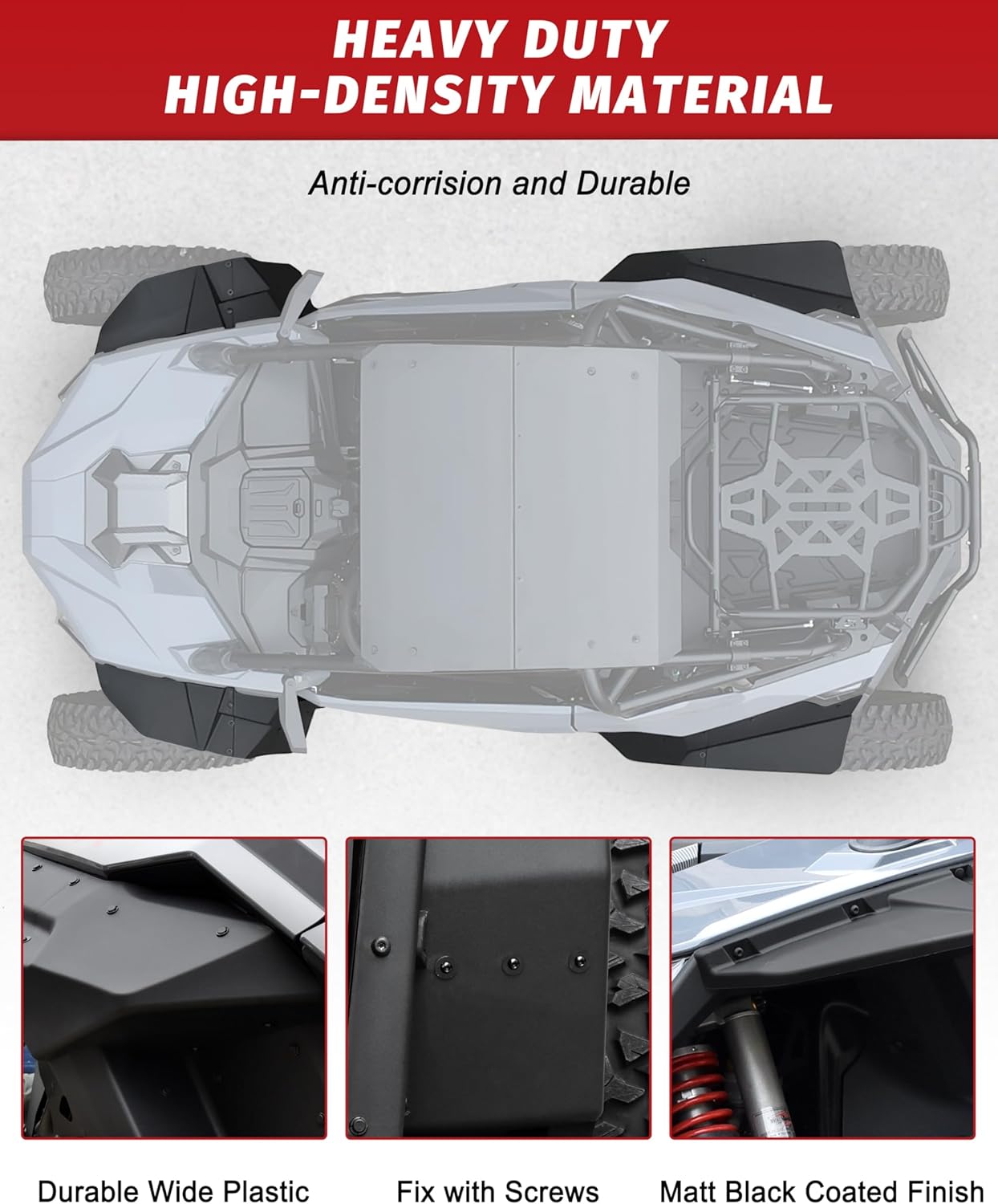 XXL Fender Flares for Polaris RZR PRO XP/PRO R/RZR Turbo R 2020-2024 Accessories, Front Rear Heavy-Duty Combined Extended Mud Flaps Extension Mud Guards for RZR PRO, Replace #2884685