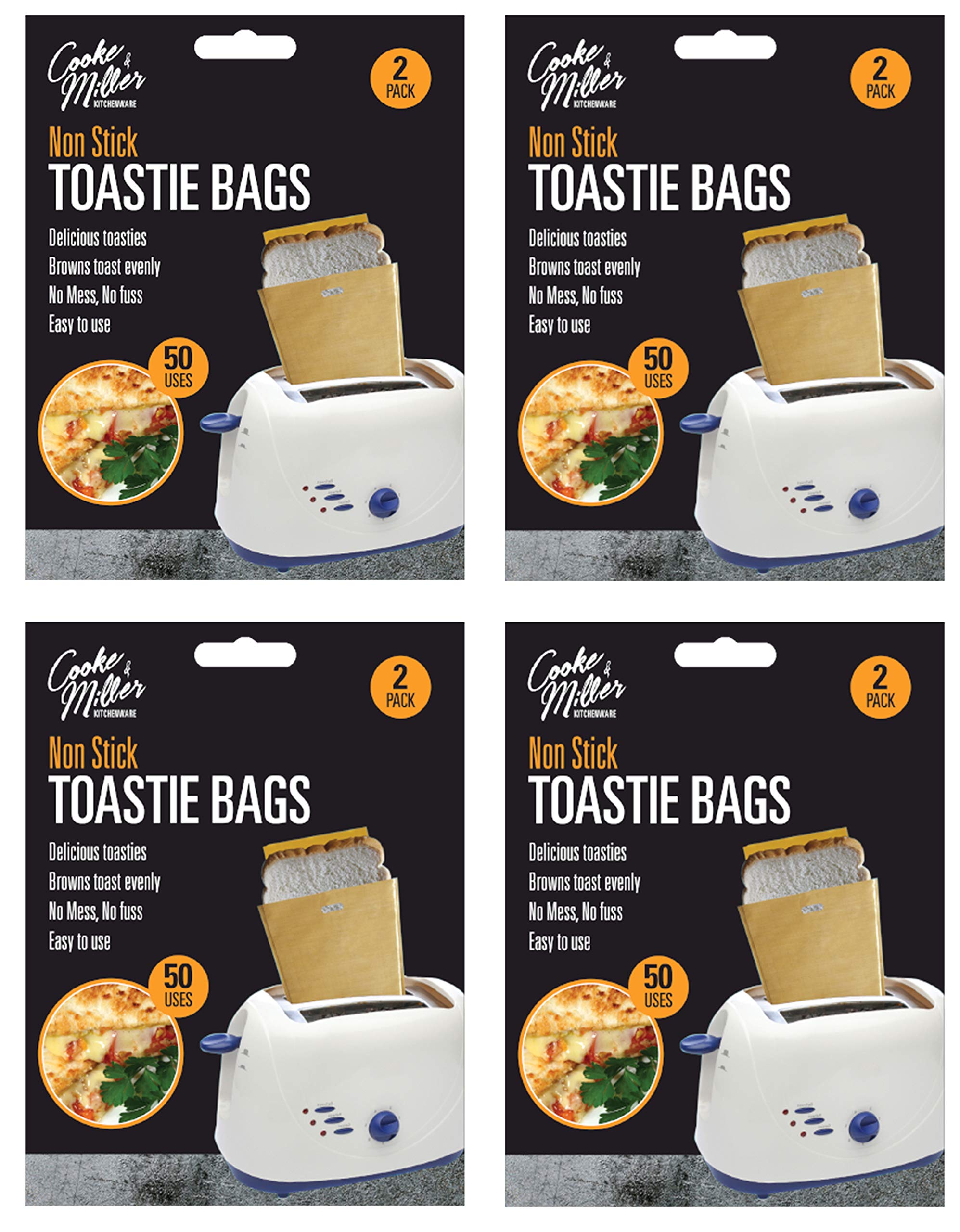 Dutis Clear Non Stick Reusable Toaster Toastie Sandwich Toast Bags Pockets Toaster Bags (8)