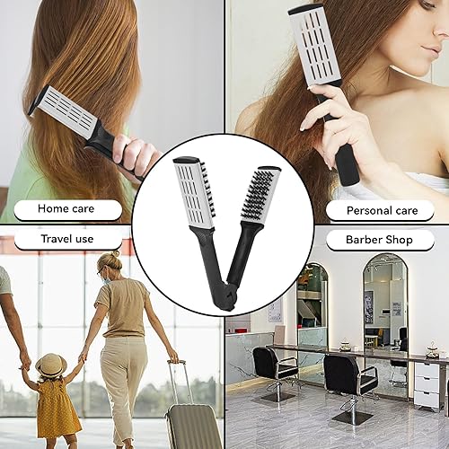 Miniatura 6 de Peine alisador, cepillo antiestático de doble cara, de secado rápido, para alisar y peinados de cabello liso